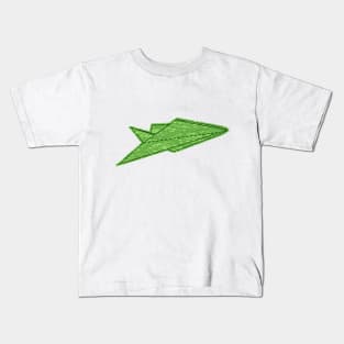 green folding paper airplane Kids T-Shirt